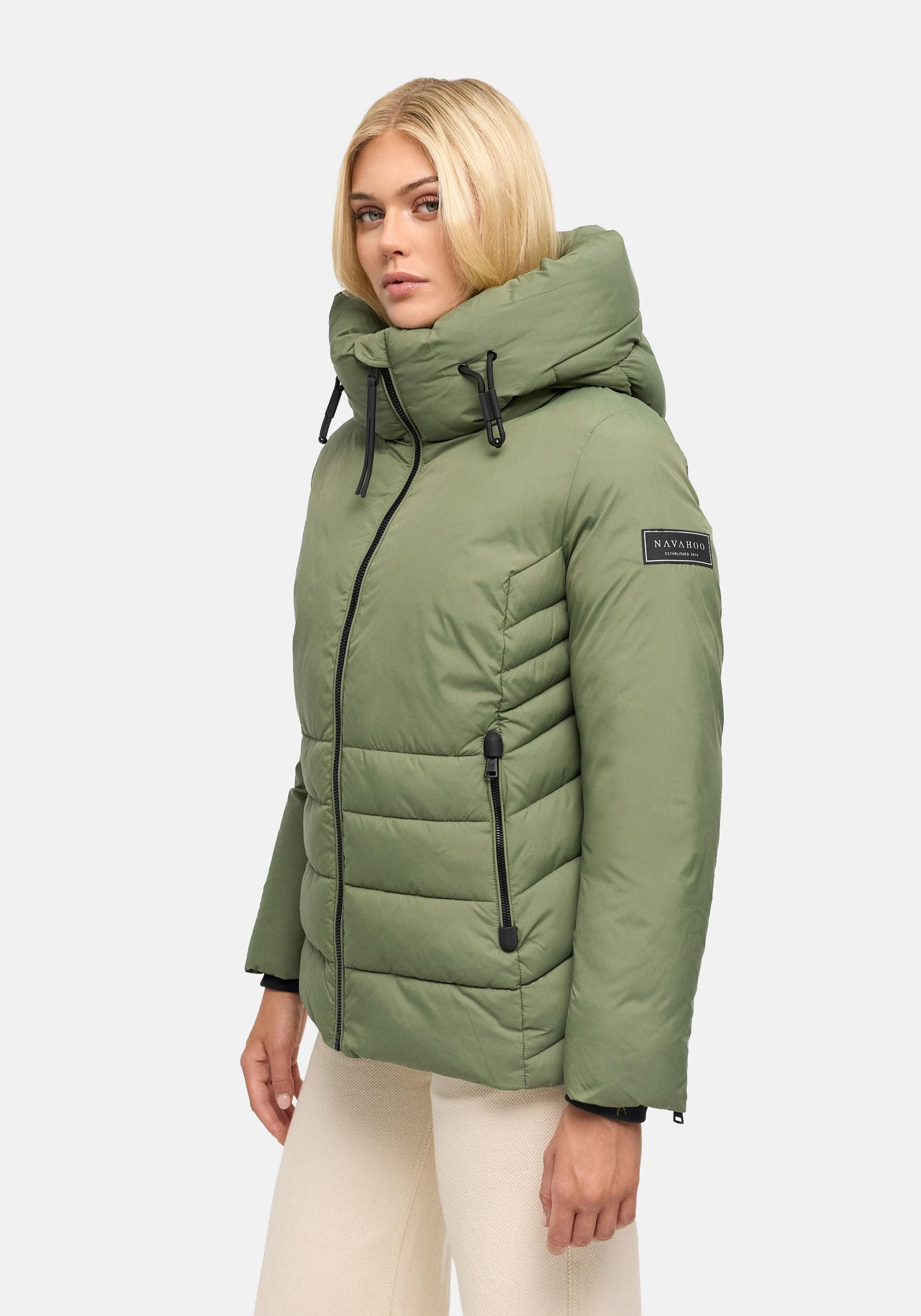 Navahoo Outdoorjacke Waldengel XIV Damen Winter Steppjacke mit Kapuze und Kordelzug