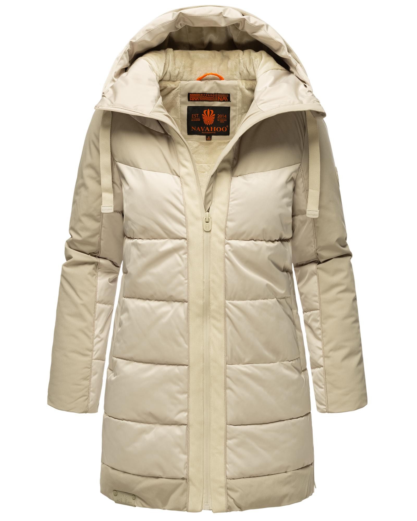 Navahoo Steppjacke Samtkätzchen Modischer, gesteppter Damen Winter Kurzmantel