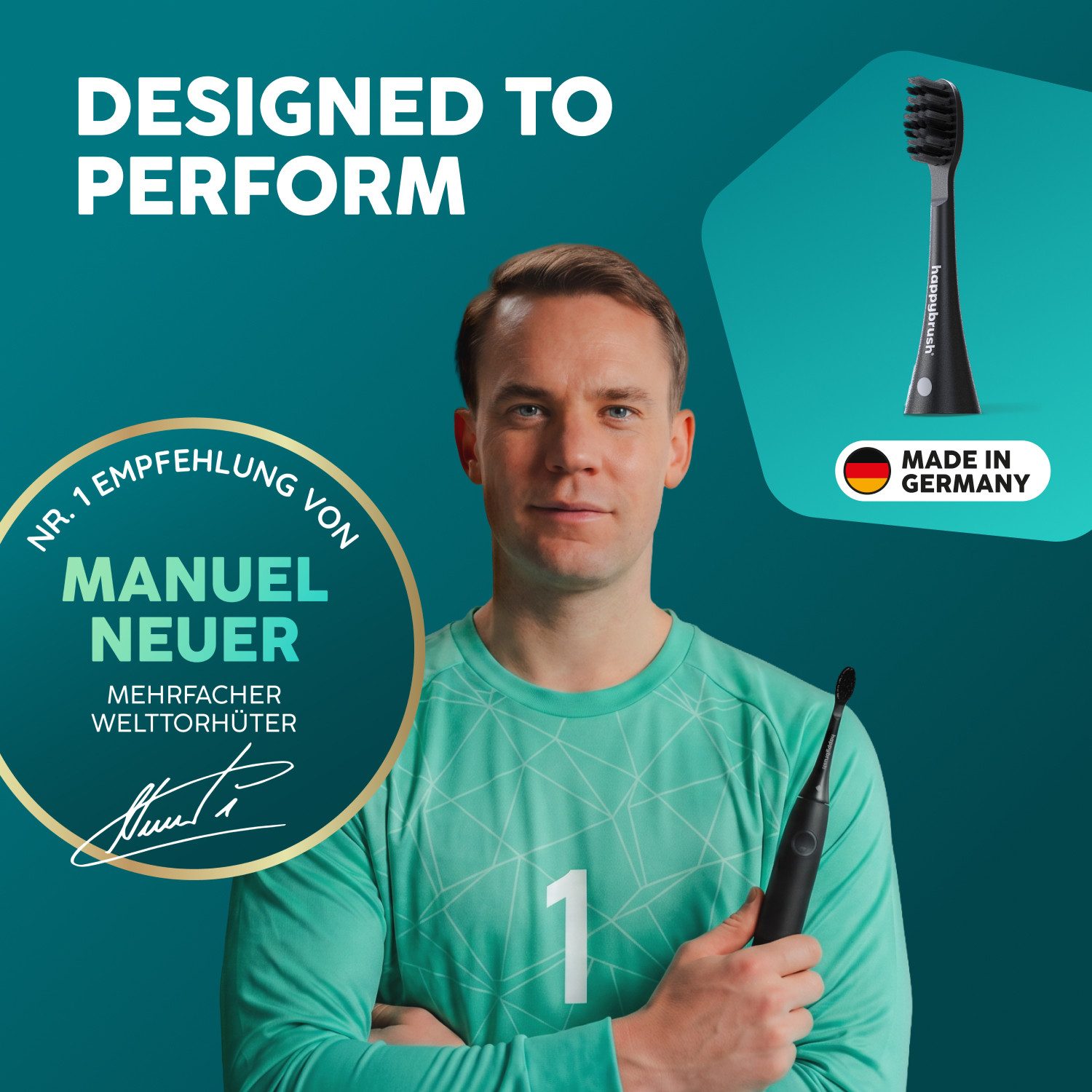 happybrush Aufsteckbürsten V3 AllBlack - mit Wechselindikator - 9 Stück - Spar-Set, für happybrush Eco Vibe 3, hochwertige Triple-Borsten, Wechselindikator