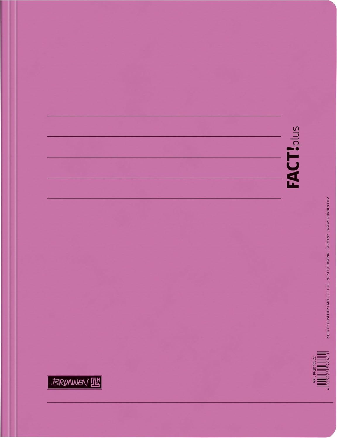 BRUNNEN Aktenordner BRUNNEN FACT!plus Spiralhefter A4 - Premium Pressspankarton in Rosa
