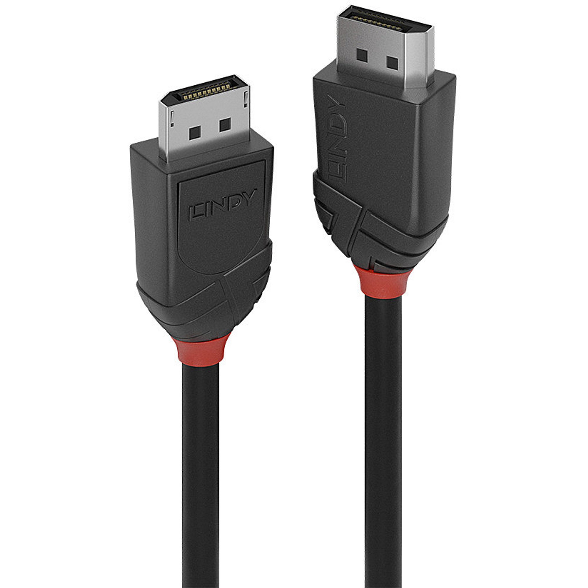 Lindy Lindy DisplayPort 1.2 Kabel Black Line, Stecker > Stecker, (2 Meter) Audio- & Video-Kabel