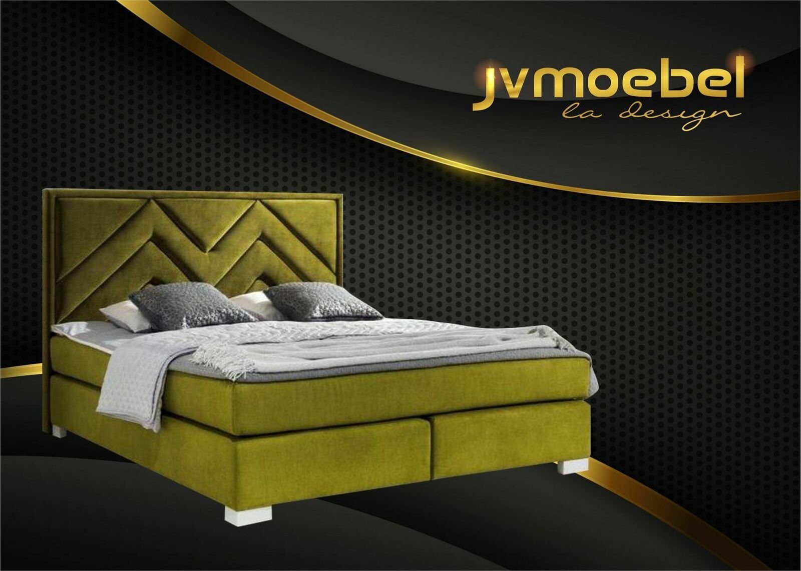 JVmoebel Bett, Bett Textil Luxus Betten Design Moderne 160x200 Grün Schlafzimmer