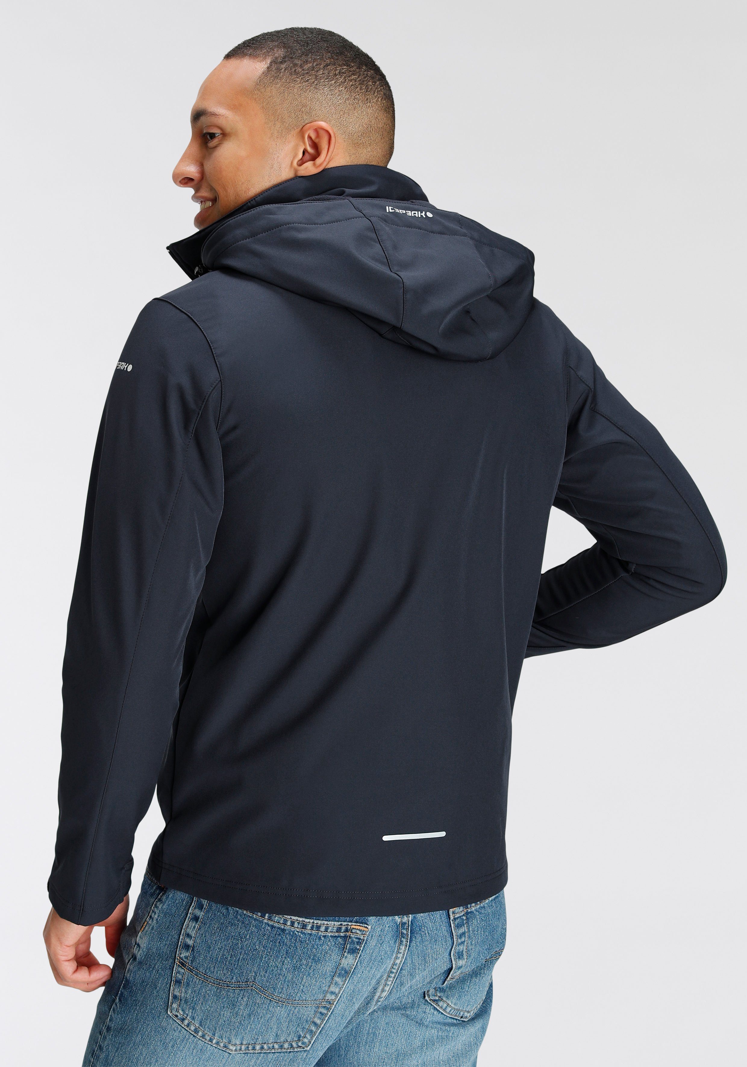 Icepeak Softshelljacke ICEPEAK BRIMFIELD mit abnehmbarer Kapuze, winddicht, wasserabweisend, atmungsaktiv