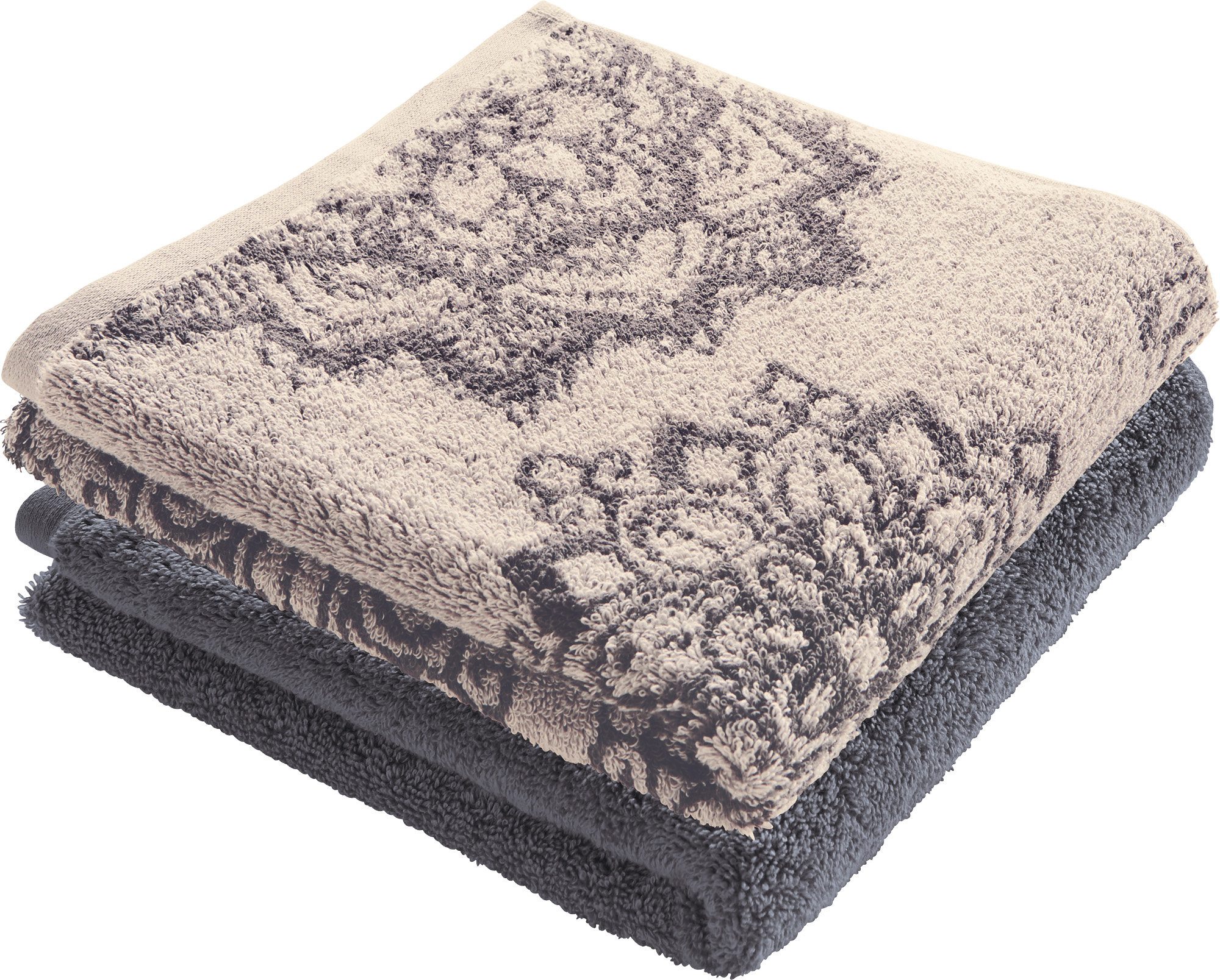 Erwin Müller Duschtuch Duschtuch "Bühl" 2er-Pack, Frottier, Walk-Frottier Motiv