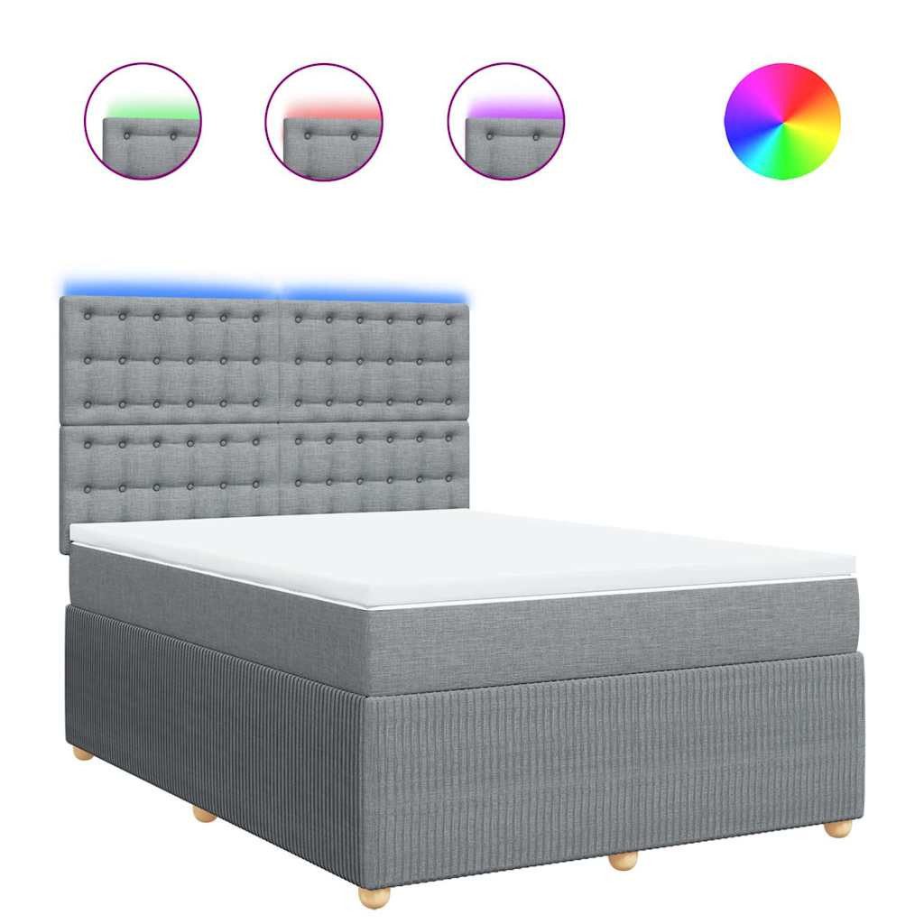 vidaXL Bett Boxspringbett mit Matratze Hellgrau günstig online kaufen