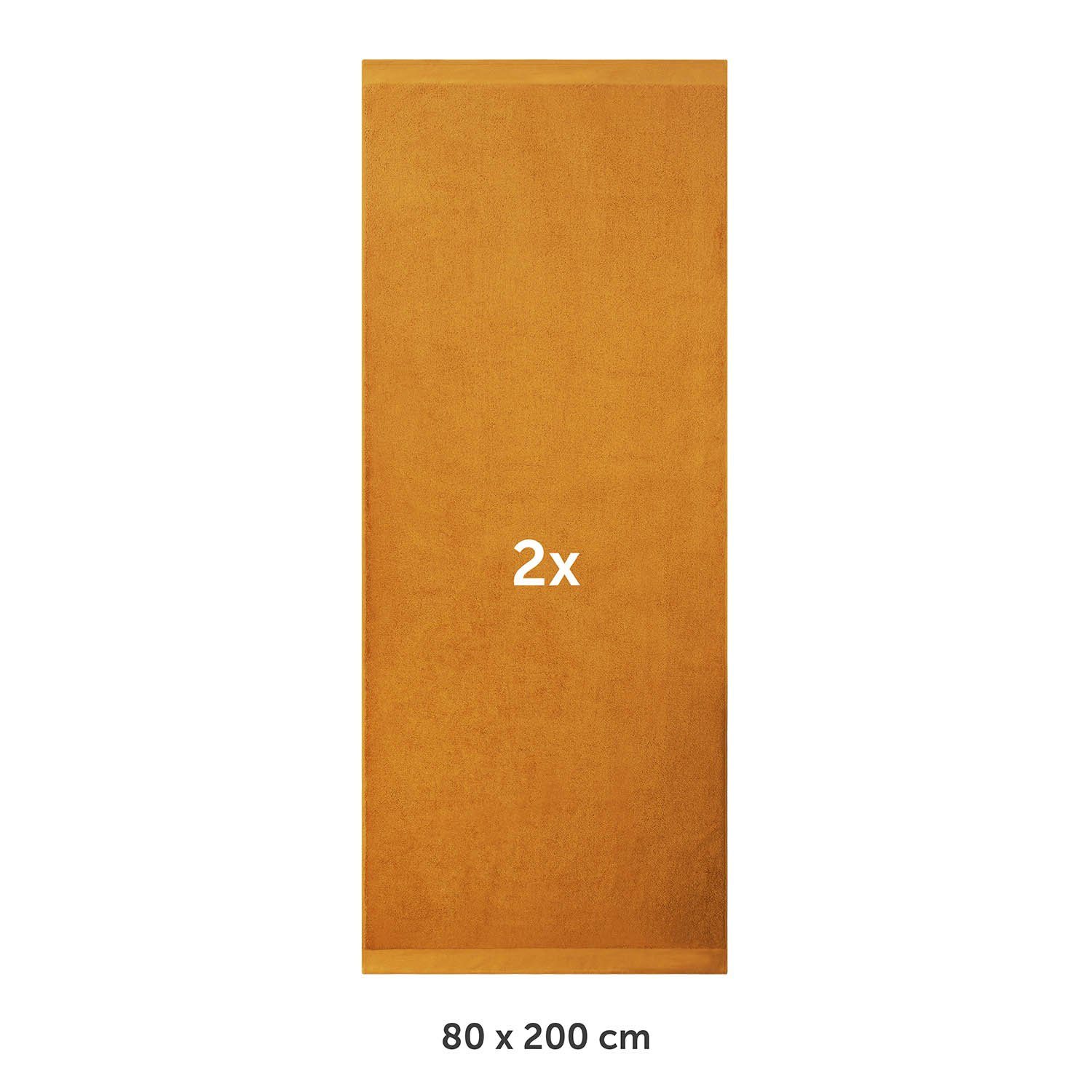 Blumtal Badetücher 2er-Set Premium Frottier Saunahandtuch, 80x200cm mit Aufhängeschlaufen, Frottee (2-St), Baumwolle Oeko-TEX Zertifiziert, saugstark – Bild 2 von 5