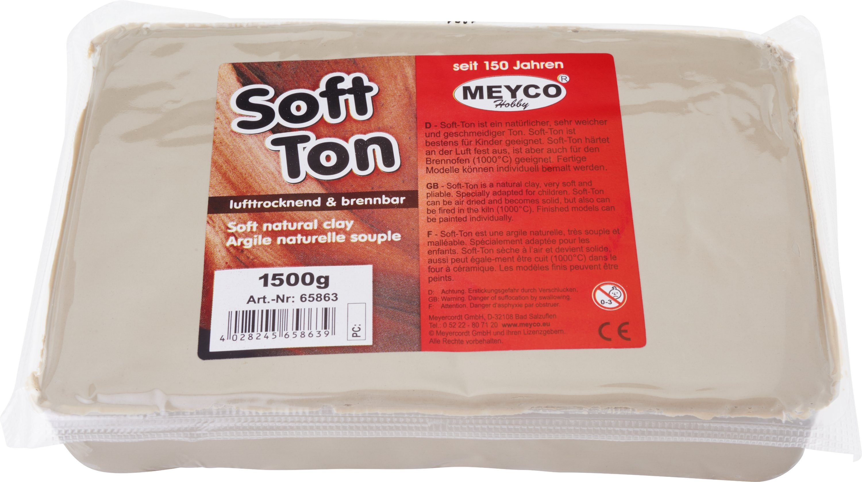 MEYCO Hobby Modelliermasse Soft Ton, 1,5 kg