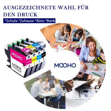 MOOHO 8er Set ersetzt Brother LC-3213 LC3211 XL Tintenpatrone (für Brother MFC-J890DW MFC-J895DW DCP-J772DW DCP-J774DW LC3211 LC-3211, 0-tlg., MFC-J491DW MFC-J497DW DCP-J572dw)