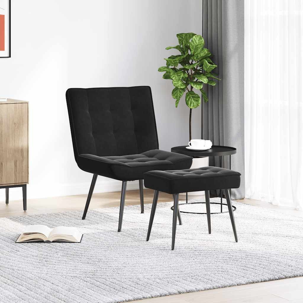 vidaXL Relaxsessel Relaxsessel mit Hocker Schwarz günstig online kaufen