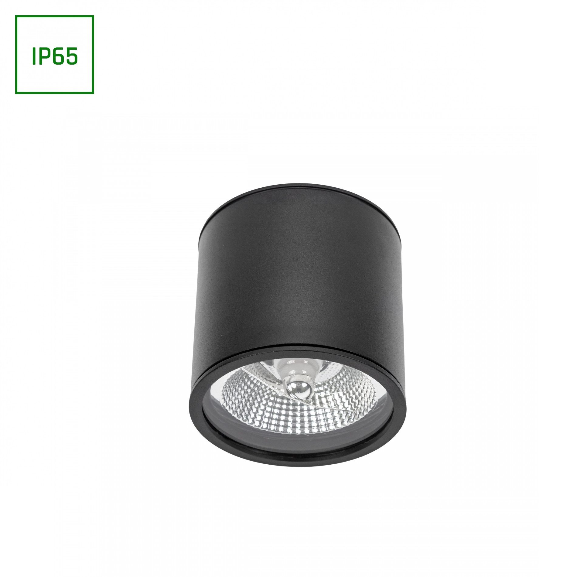 Spectrum Aufbauleuchte LED Chloe GU10 AR111 Aufbauleuchte schwarz Decke IP65 max. 12W rund, Kein Leuchtmittel enthalten, Hohe Schutzart IP65, Wetterfest, Wasserfest, Staubfest