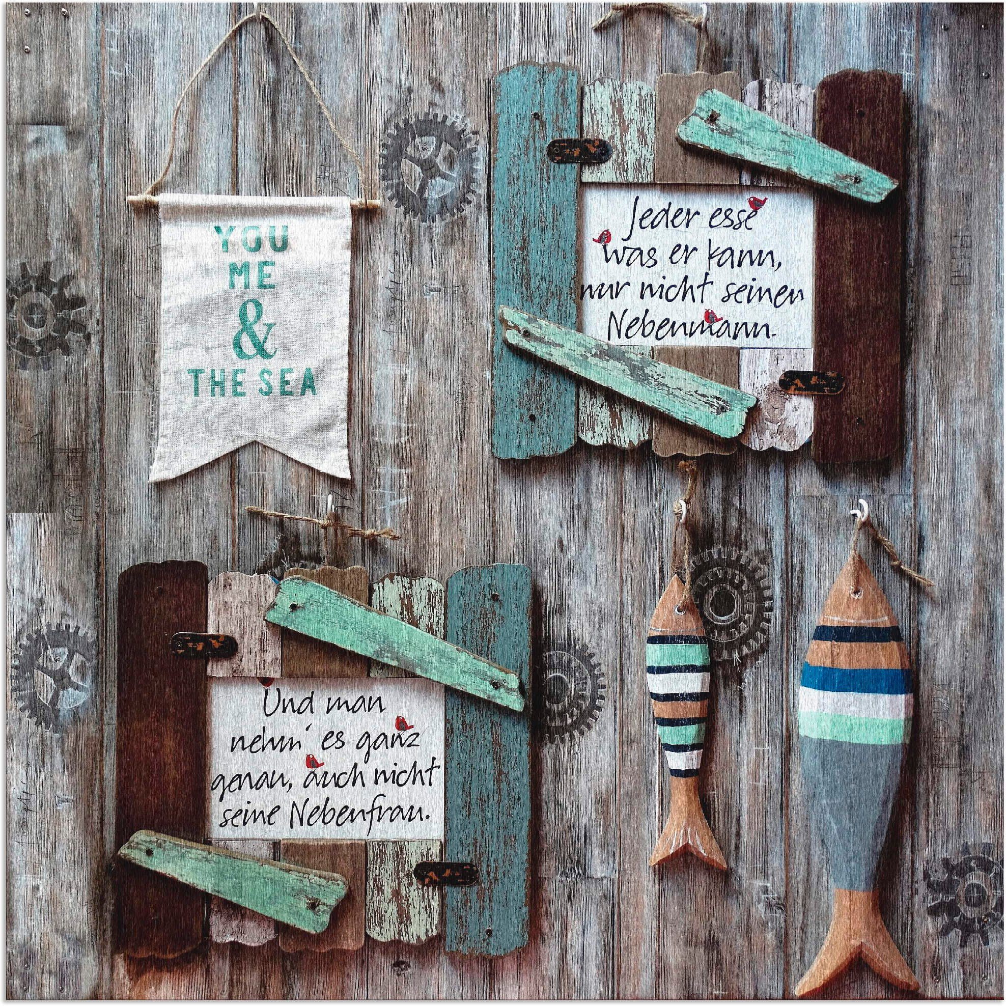 Artland Alu-Dibond-Druck Du ich und der See, Fisch & Meeresfrüchte (1 St), für Innen- und Außenbereich geeignet, Outdoorbild