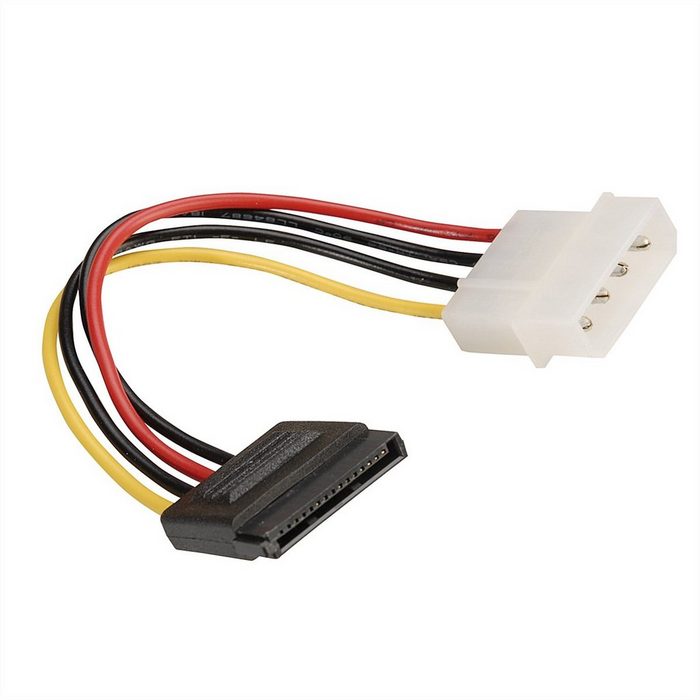 ROLINE Adapterkabel 4 pol. HDD / SATA Computer-Kabel Molex 4-pin (BIG) Männlich (Stecker) SATA 15-polig (Power) Weiblich (Buchse) (15.0 cm)