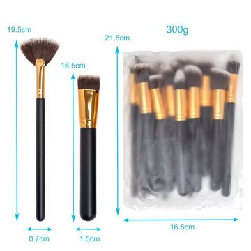 Intirilife Kosmetikpinsel-Set, 16 tlg., Make Up Pinsel Set 16-teilig Synthetisches Pinselhaar