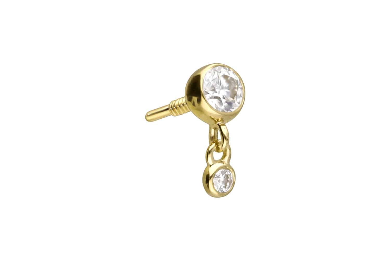 PIERCINGLINE Piercing-Set 14 Karat Gold Schraubaufsatz günstig online kaufen