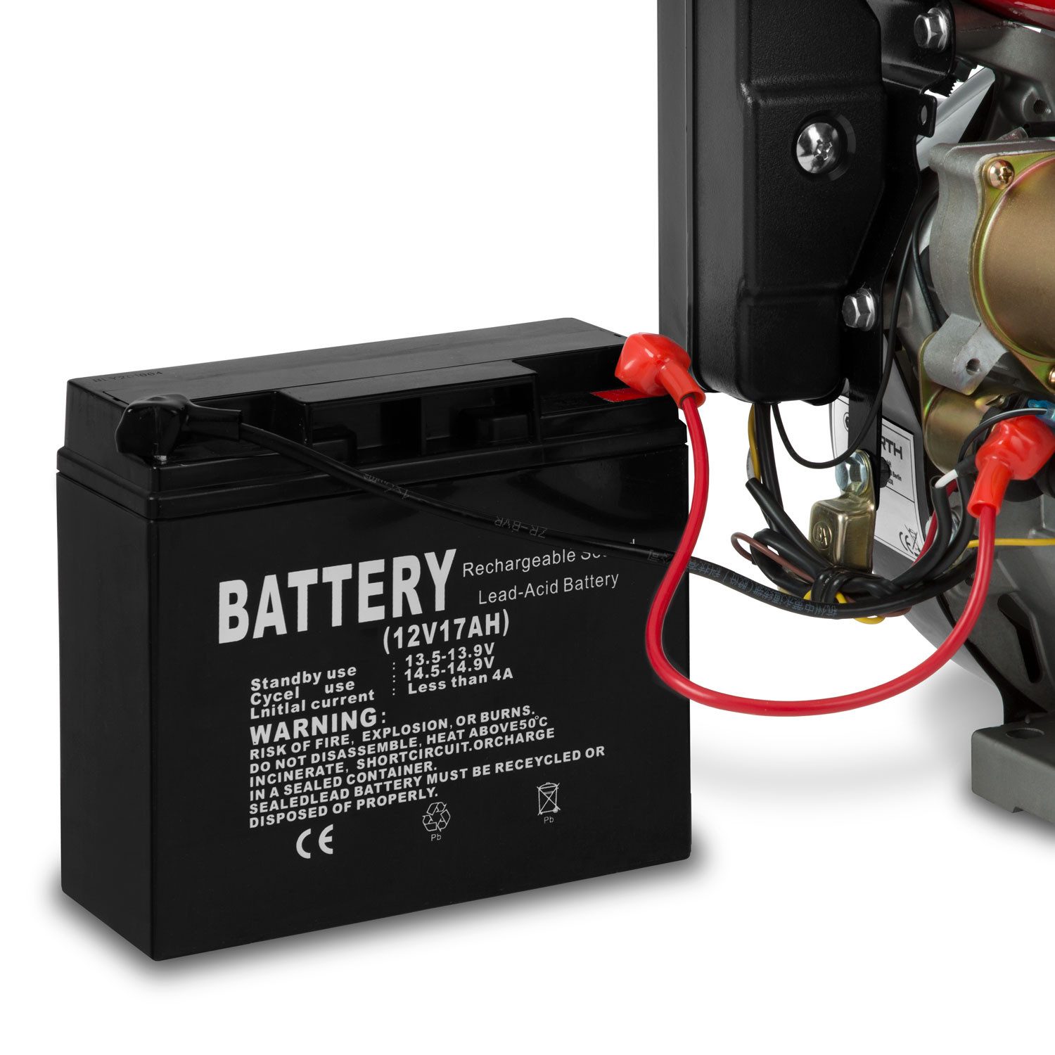 EBERTH Stromerzeuger 15 PS 11,03 kW Benzinmotor mit 25 mm Ø Welle, 11,03 in kW, E-Start, 17ah 12V Batterie, 420 ccm Hubraum