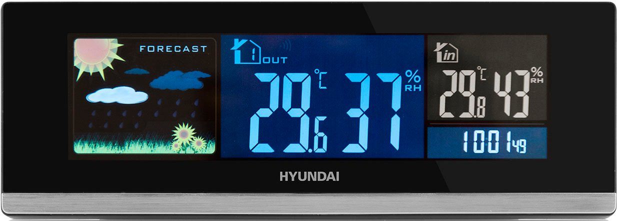 Hyundai (mit WS Außensensor, Display) farbiges 2468 Wetterstation Hyundai