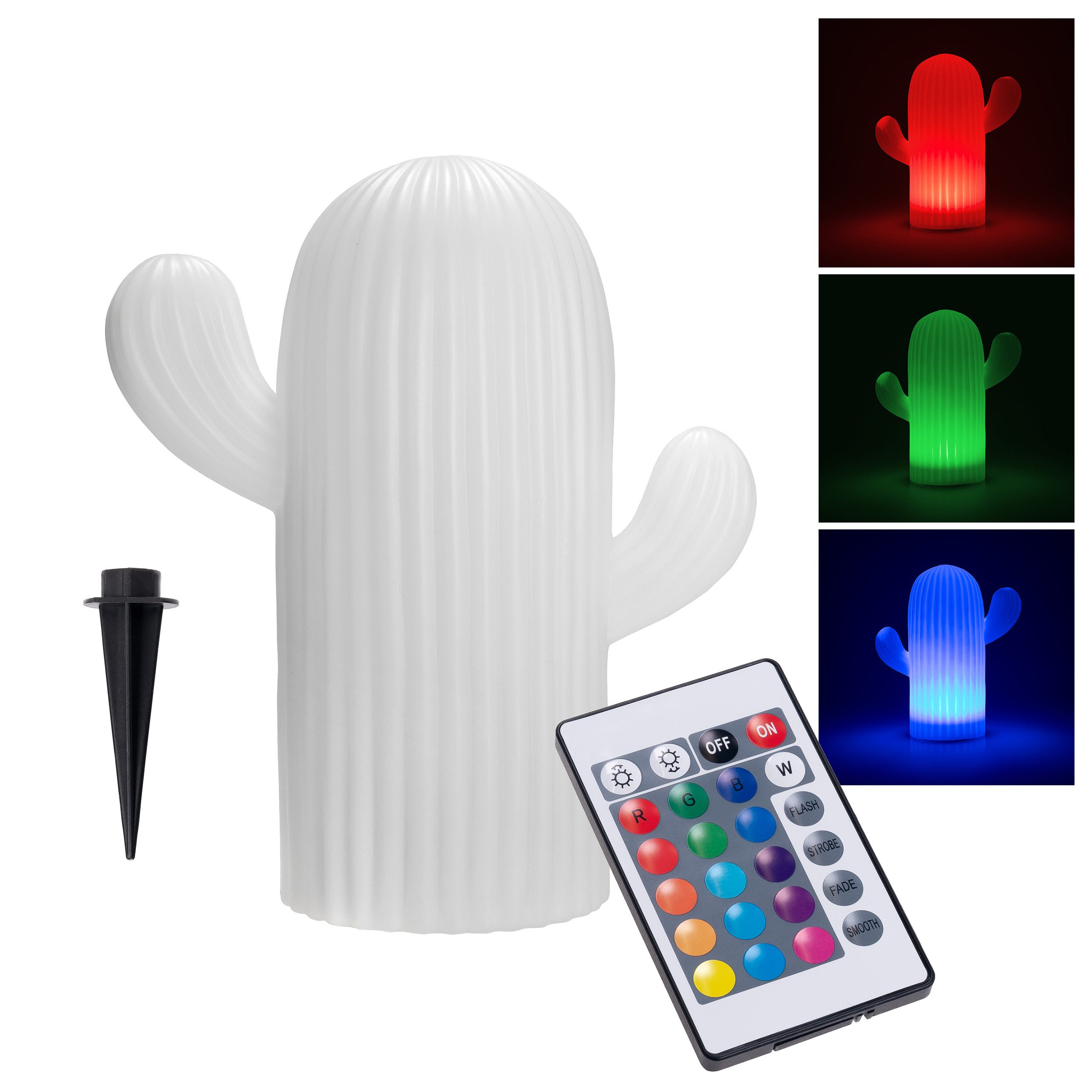 IC Gardenworld LED Dekofigur Solar Dekoleuchte für den Garten mit RGB Farbwechsel Licht, LED fest integriert, weiß, bunt, wetterfest