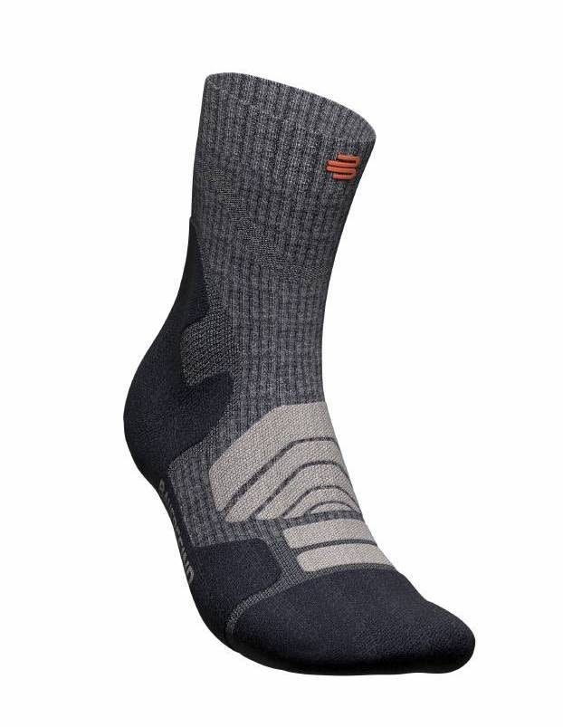 Bauerfeind Thermosocken Bauerfeind M Outdoor Merino Mid Cut Socks Damen Lava Grey