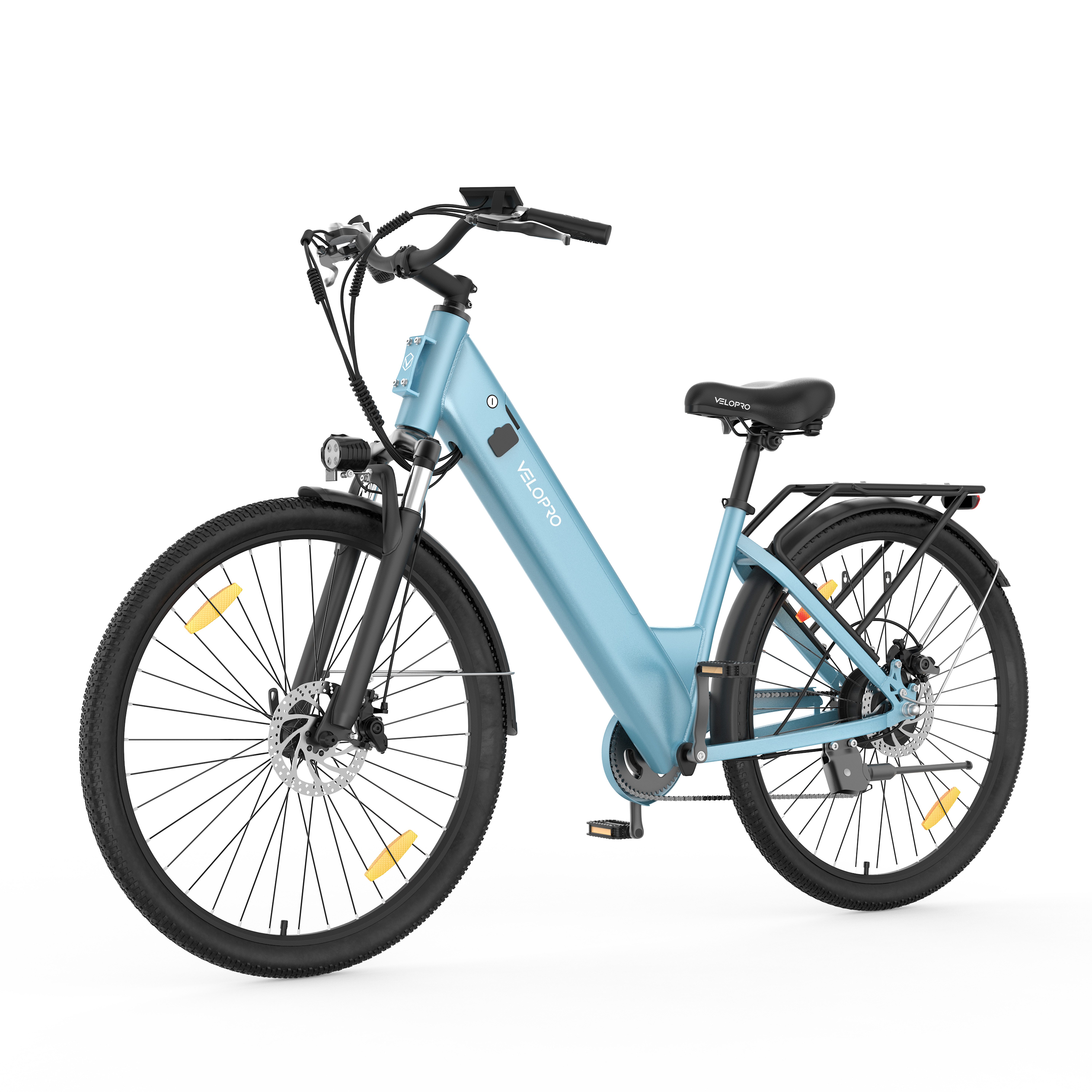 PIXAR E-Bike Cityrad Velopro C1 27,5 Zoll City Elektrofahrrad, 36 V 13 Ah Akku, 7-Gang, 7 Gang, Heckmotor, 468 Wh, Multifunktions-LCD; 250W Heckmotor; Gepäckträger