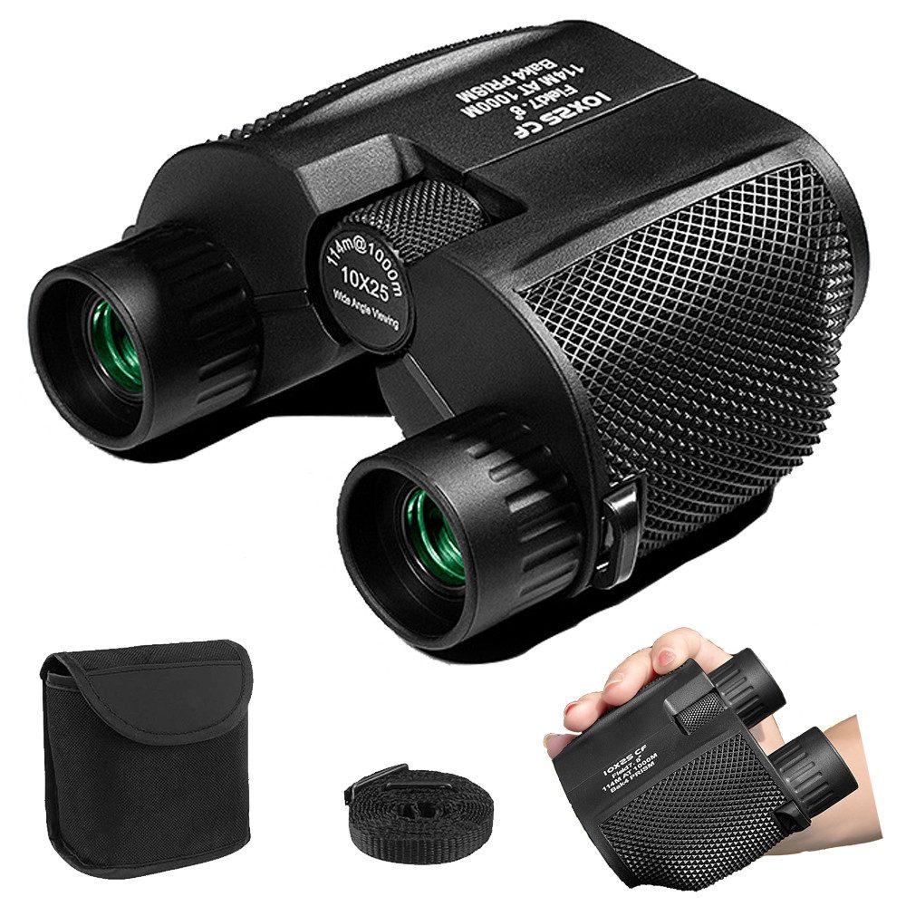 TUWENA 10x25 Kompakt Fernglas Kind Erwachsen, Nachtsicht Schwachem Licht Klar Fernglas (Ideal für Outdoor Sportspiele Vogelbeobachtung Reisen Jagd Konzerte)
