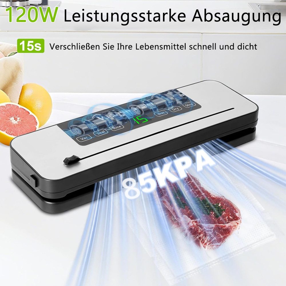 TUWENA Vakuumierer 7 in 1 Vakuumierer für Lebensmittel, Vakuumiergerät Profi mit Cutter
