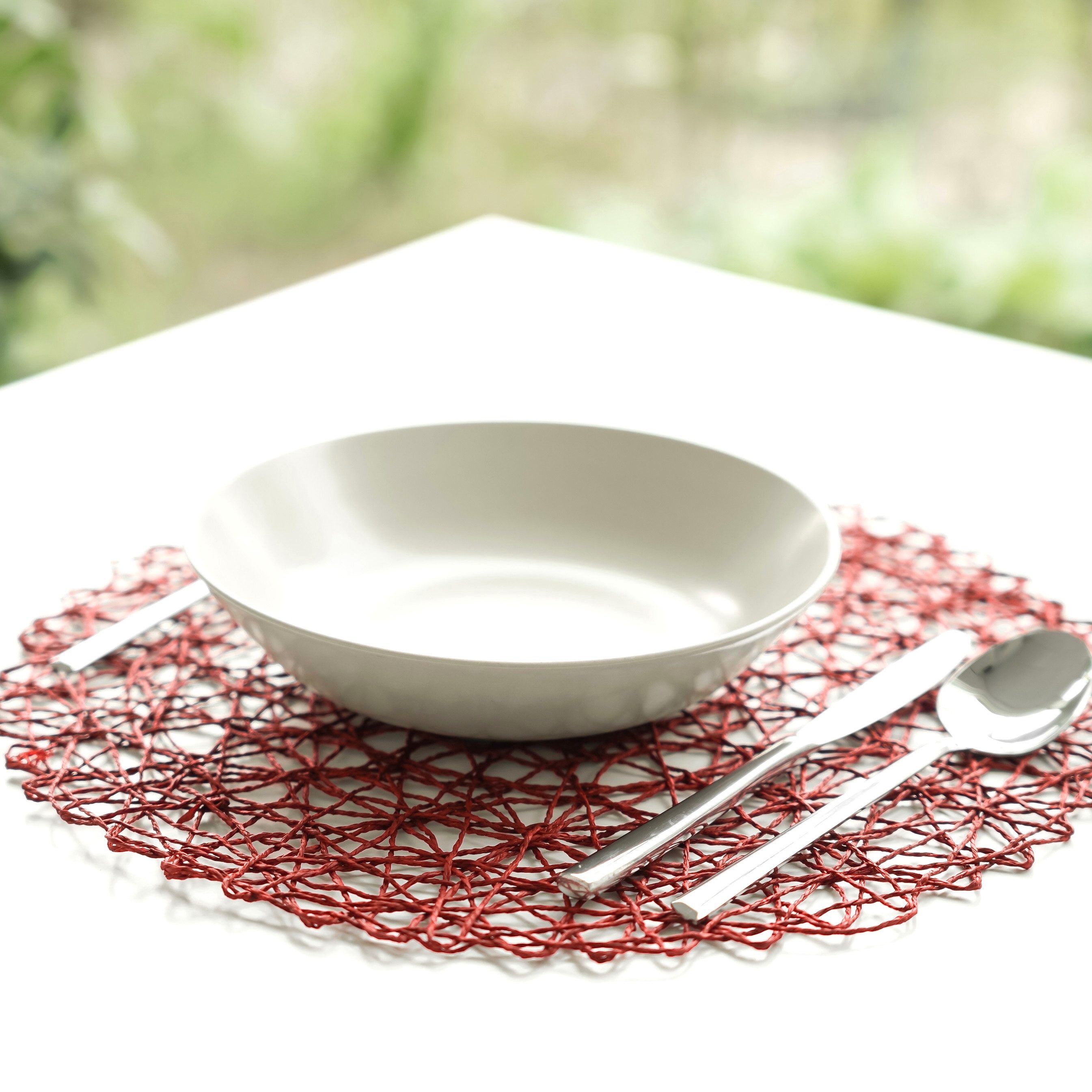 COFI 1453 Platzteller Platzset ø37 cm – Telleruntersetzer modern geflochten, 2-tlg., ø37 cm