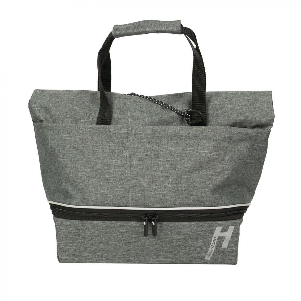 Haberland Fahrradtasche Haberland Gepäckträgeraufsatztasche Lena grau - flexible UniKlip 2 Tra