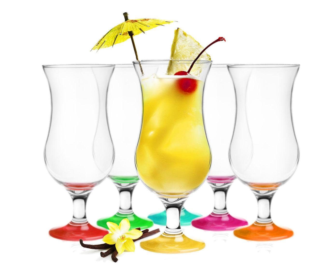 Sendez Gläser-Set 6 Cocktailgläser Mix Farbe 480ml Cocktailglas Longdrinkgläser, Glas