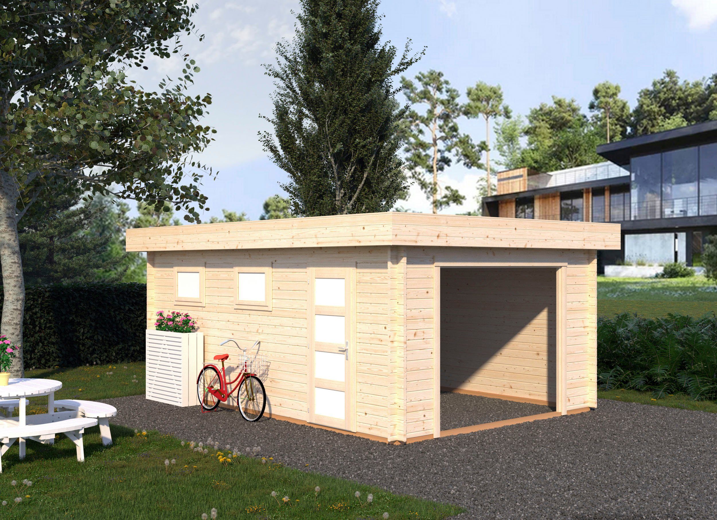 Palmako Garage Rasmus, BxTxH: 420x598x253 cm, ohne Tor, naturbelassen