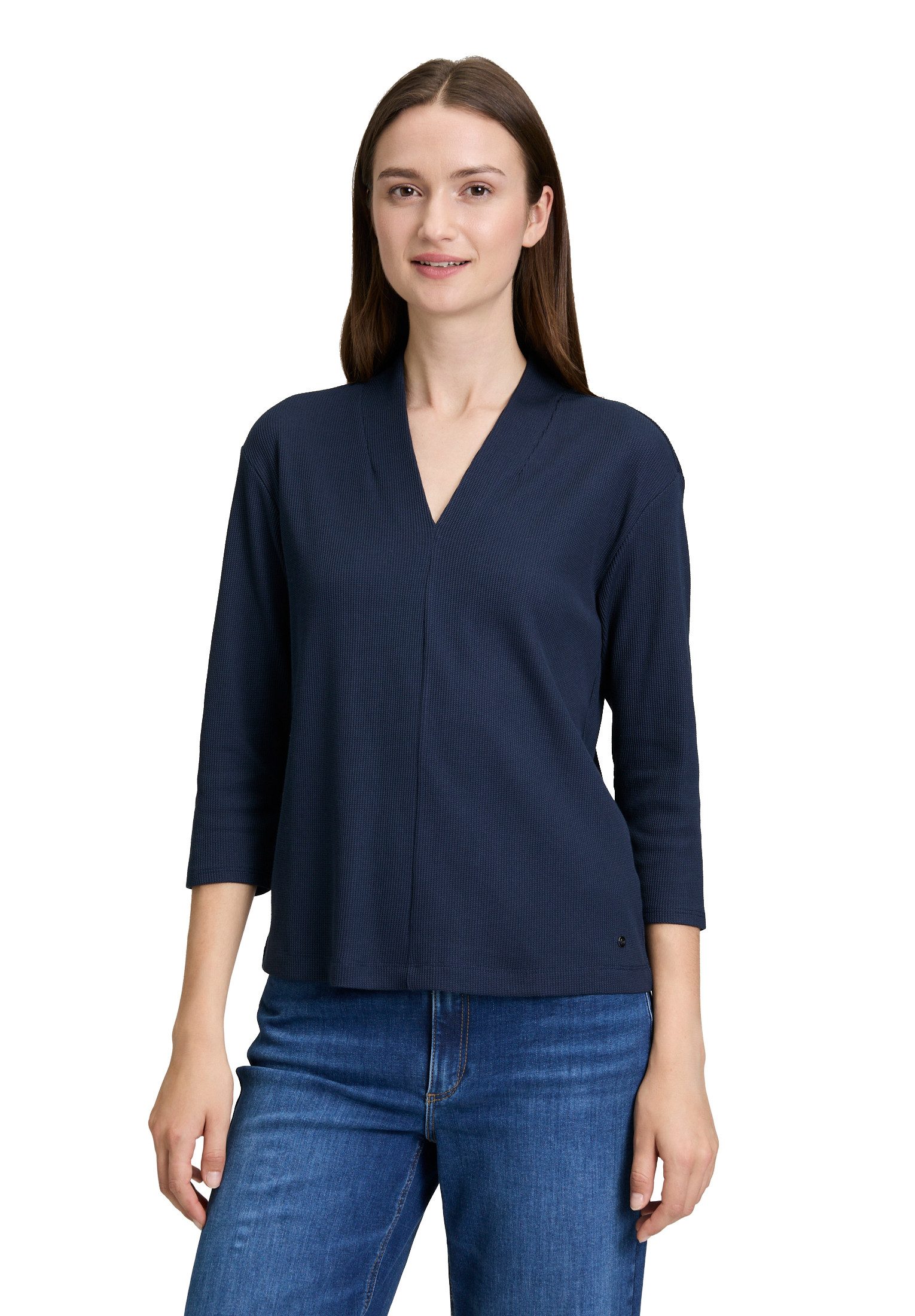 Betty&Co 3/4-Arm-Shirt Damen Casual-Shirt mit V-Ausschnitt (1-tlg)