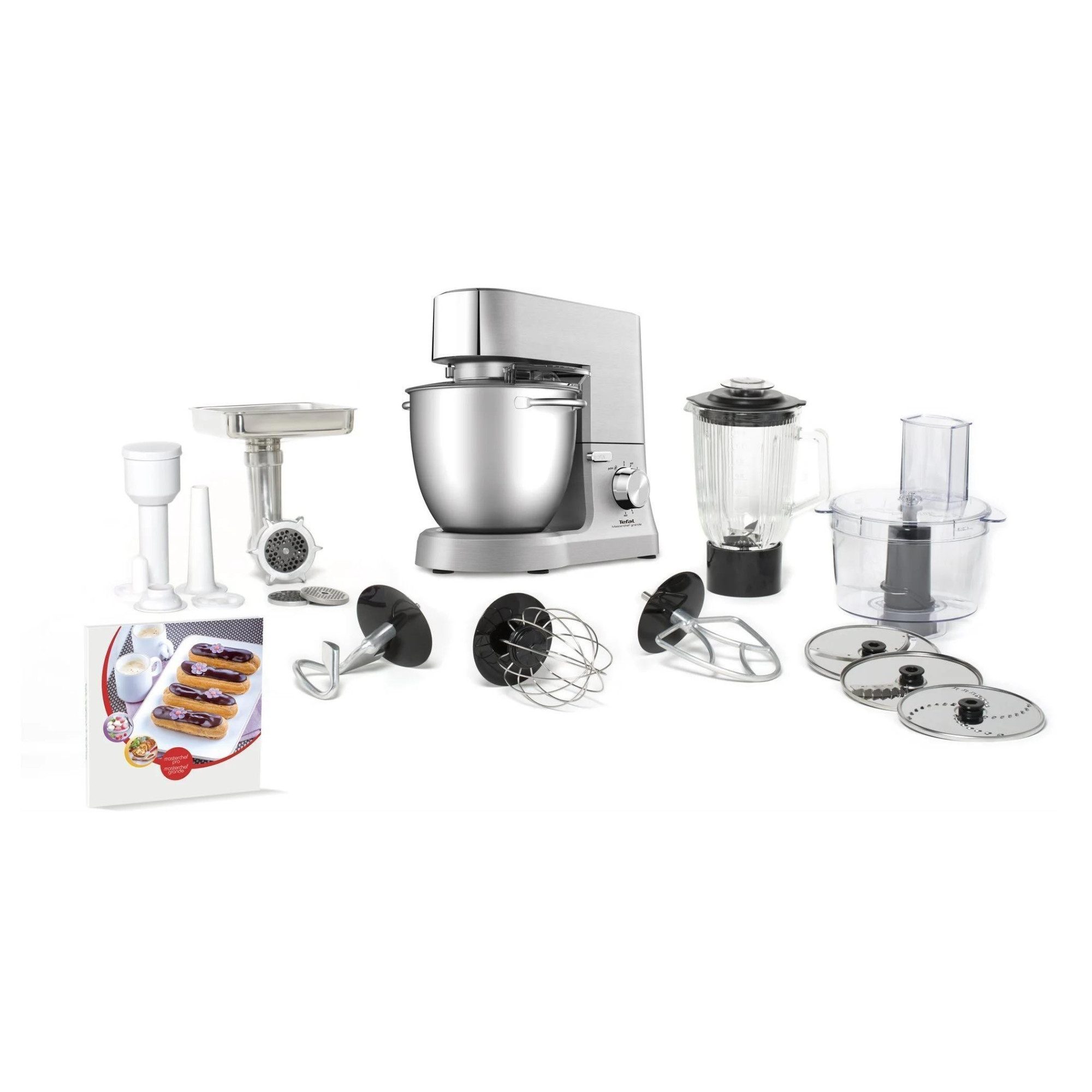 Tefal Küchenmaschine Küchenmaschine, Tefal QB813D38 Masterchef Grande, 1500,00 W, 6,70 l Schüssel, Puls-Taste (Turbo), Ganzmetallkörper, automatische Rezepte