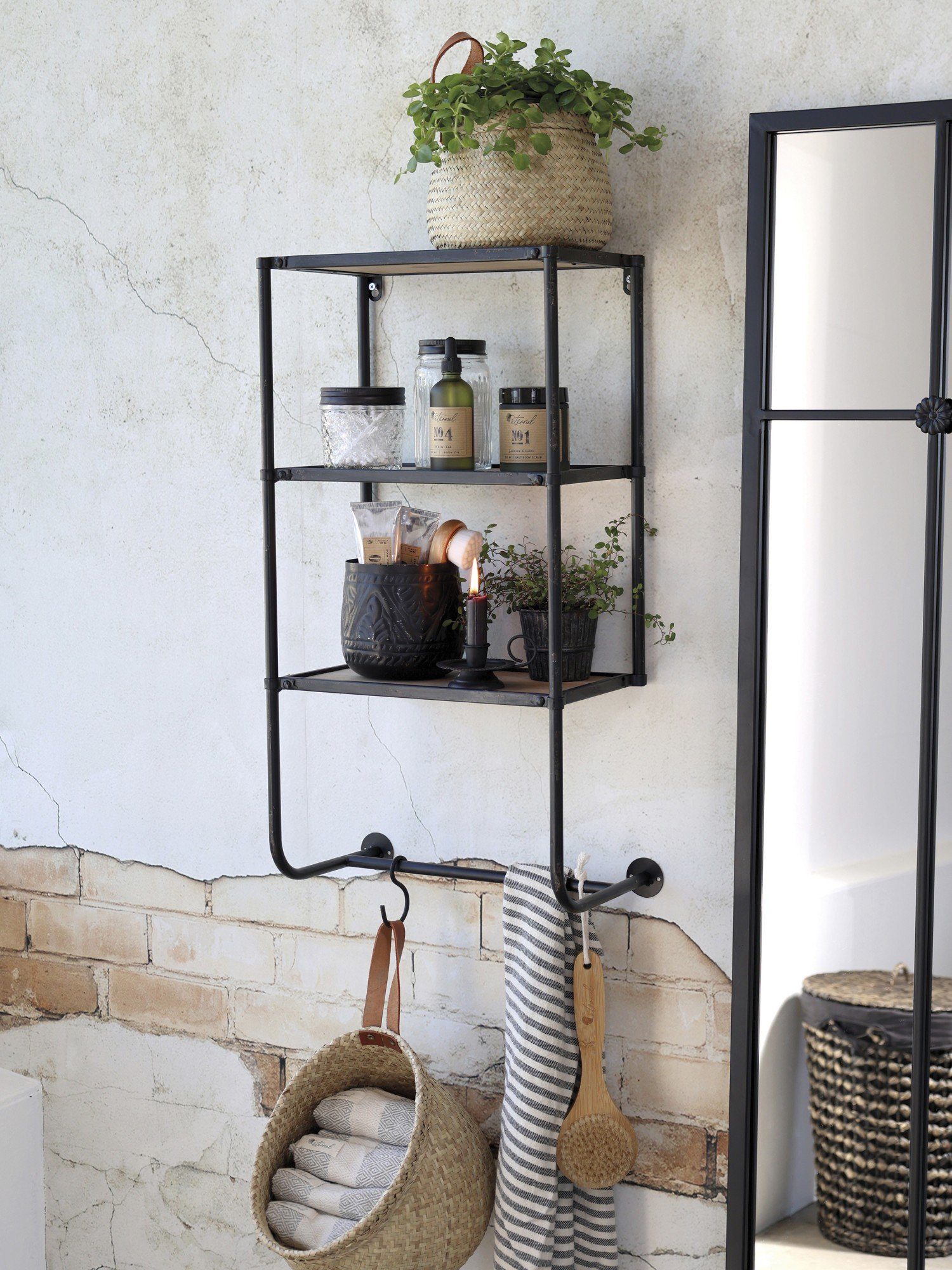 Chic Antique Badregal Wandregal 2 Böden günstig online kaufen