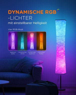Tomons Stehlampe Dimmbar RGB mit Fernbedienung und Musiksynchronisation, LED fest integriert