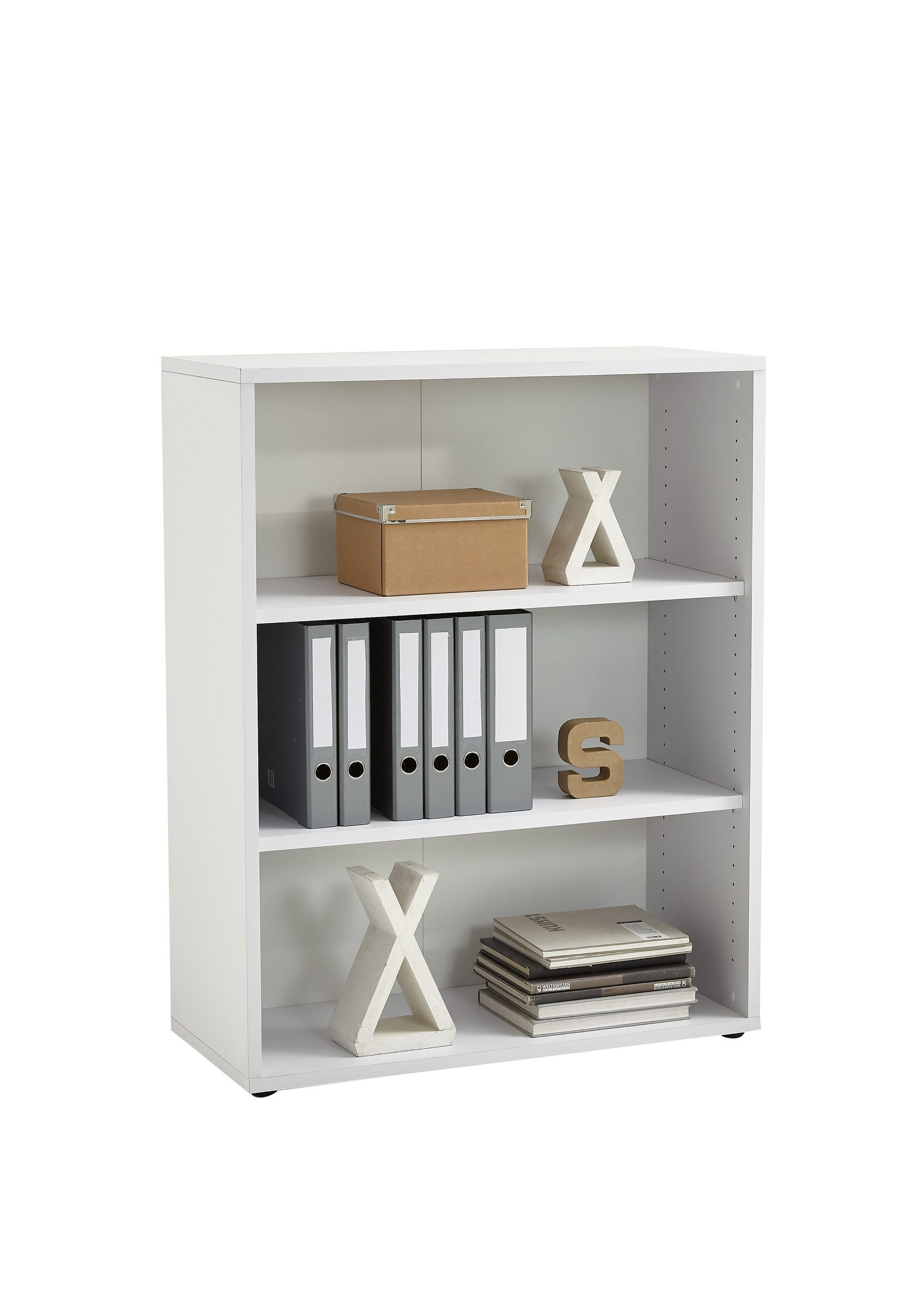 FMD Möbel Aktenregal in Brillantweiß - 89,1x112,5x39,9cm (BxHxT)