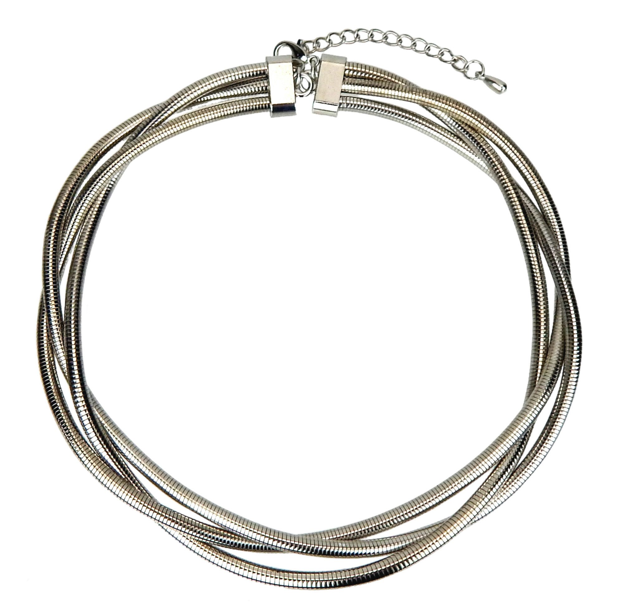 Ella Jonte Choker, kurze Halskette silber, Stylische Schlangenkette für moderne Looks