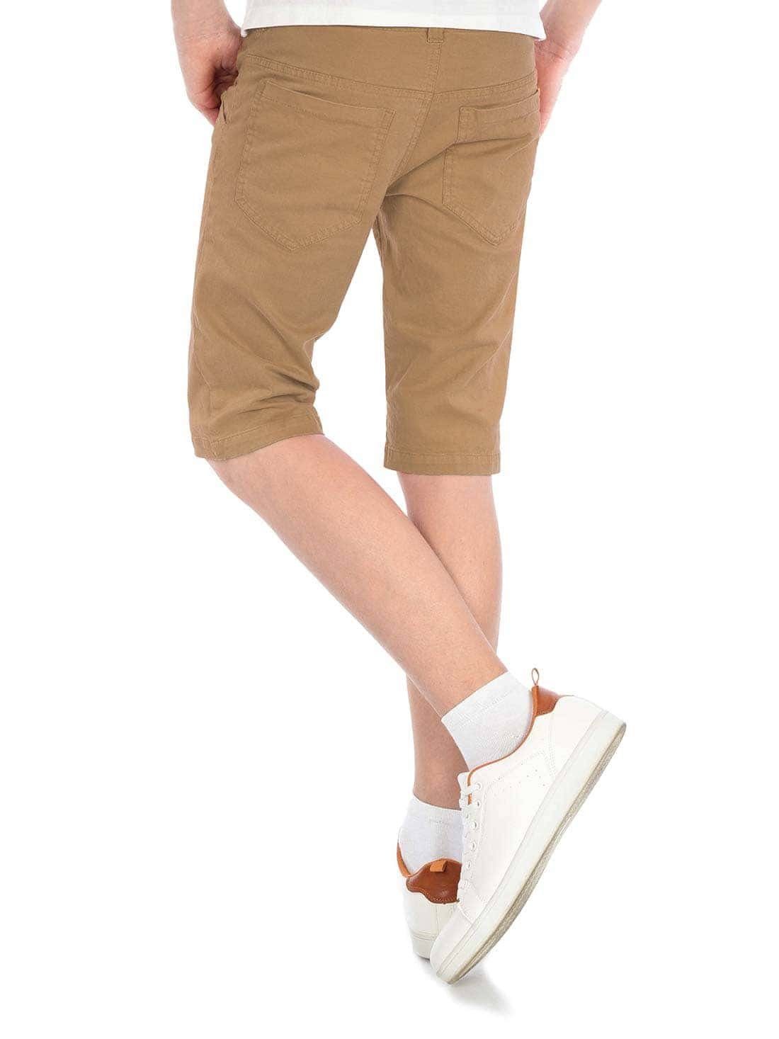 Chino Bund (1-tlg) Chinoshorts Shorts mit elastischem Kinder Beige Jungen BEZLIT