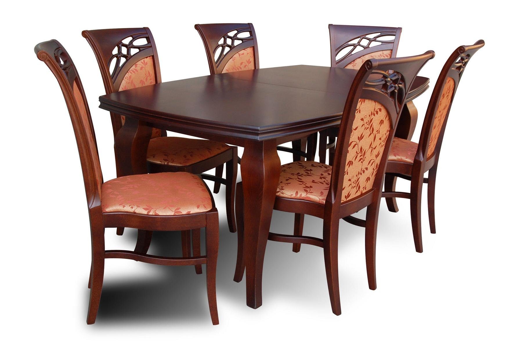 JVmoebel Essgruppe, Design Rechteckig Tisch 6x Stühle Ess Zimmer Sitz Tische Garnitur Holz 7tlg. Set