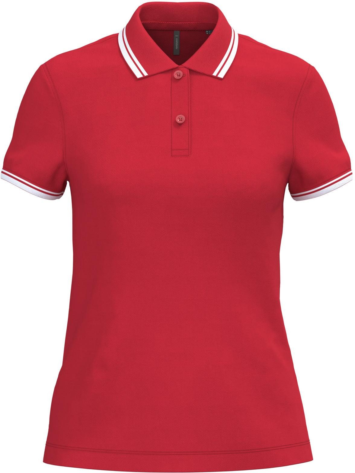 Kariban Poloshirt Polohemd für Damen mit kurzen Ärmeln und kontrastfarbenen Pa