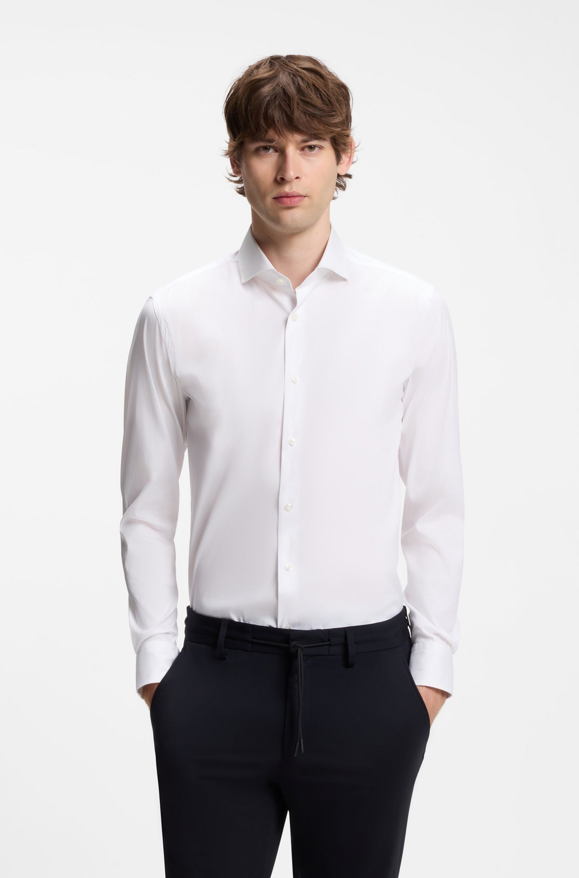 BOSS Businesshemd Slim-Fit, Stretch-Baumwollmix, bügelleicht