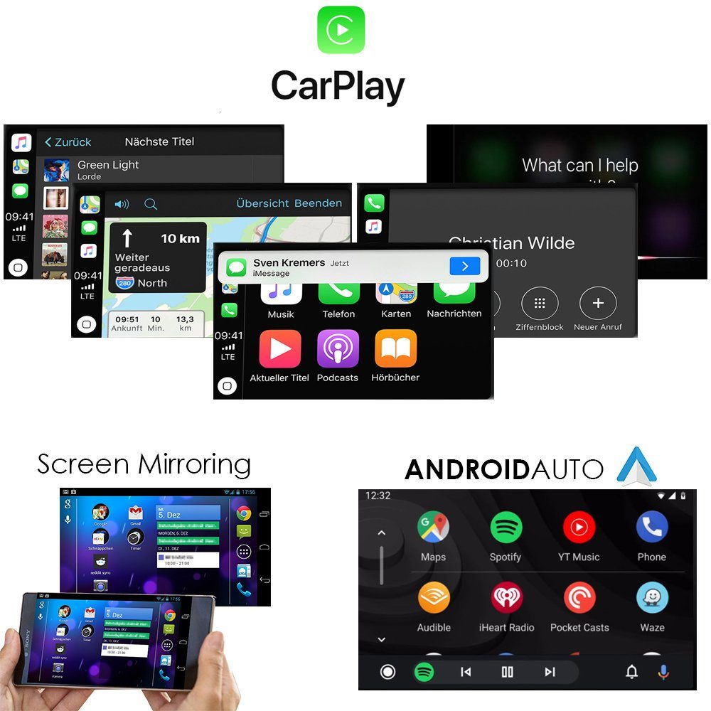 TAFFIO Für Audi A4 A5 Q5 S5 MMI 3G+ HIGH Wireless Carplay AndroidAuto USB Einbau-Navigationsgerät
