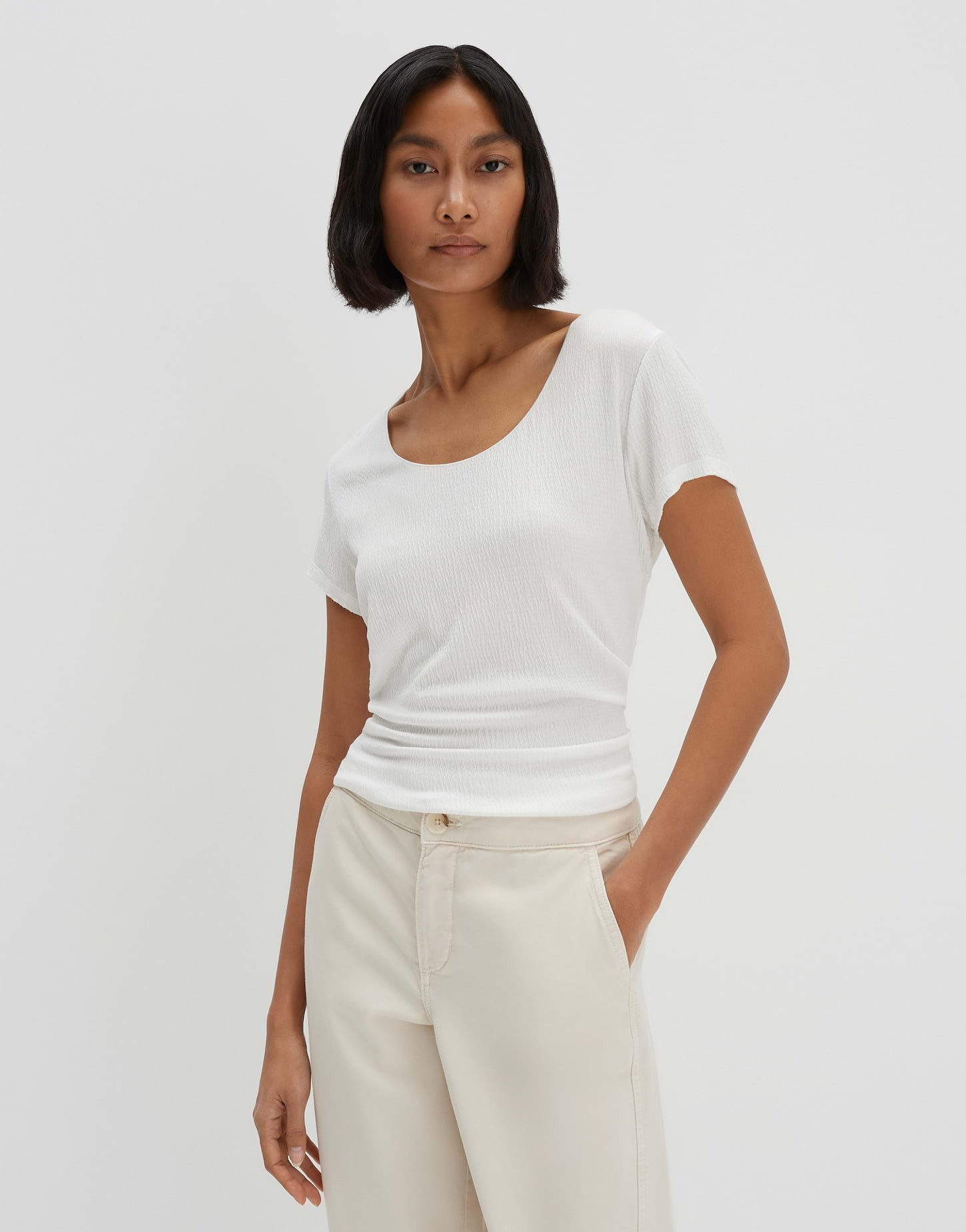 someday Kurzarmshirt KIROSALIE Slim mit tiefem Rundhals