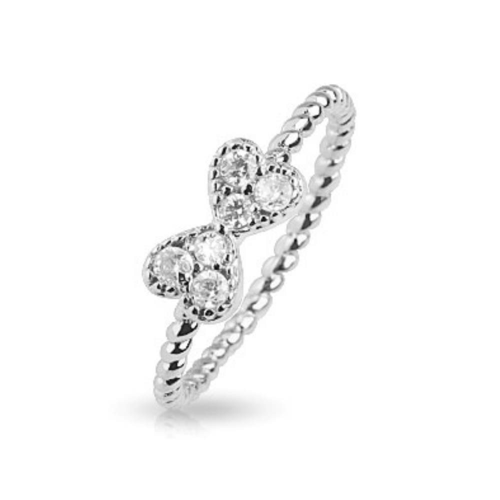 BUNGSA Zehenring Zehenring Herzschleife Silber aus Messing Unisex, Zehring Toering