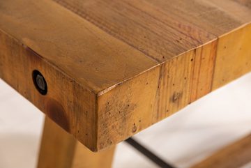 riess-ambiente Esstisch FINCA 165cm vintage braun, recyceltes Massivholz · mit Querstrebe · Industrial · Pinienholz