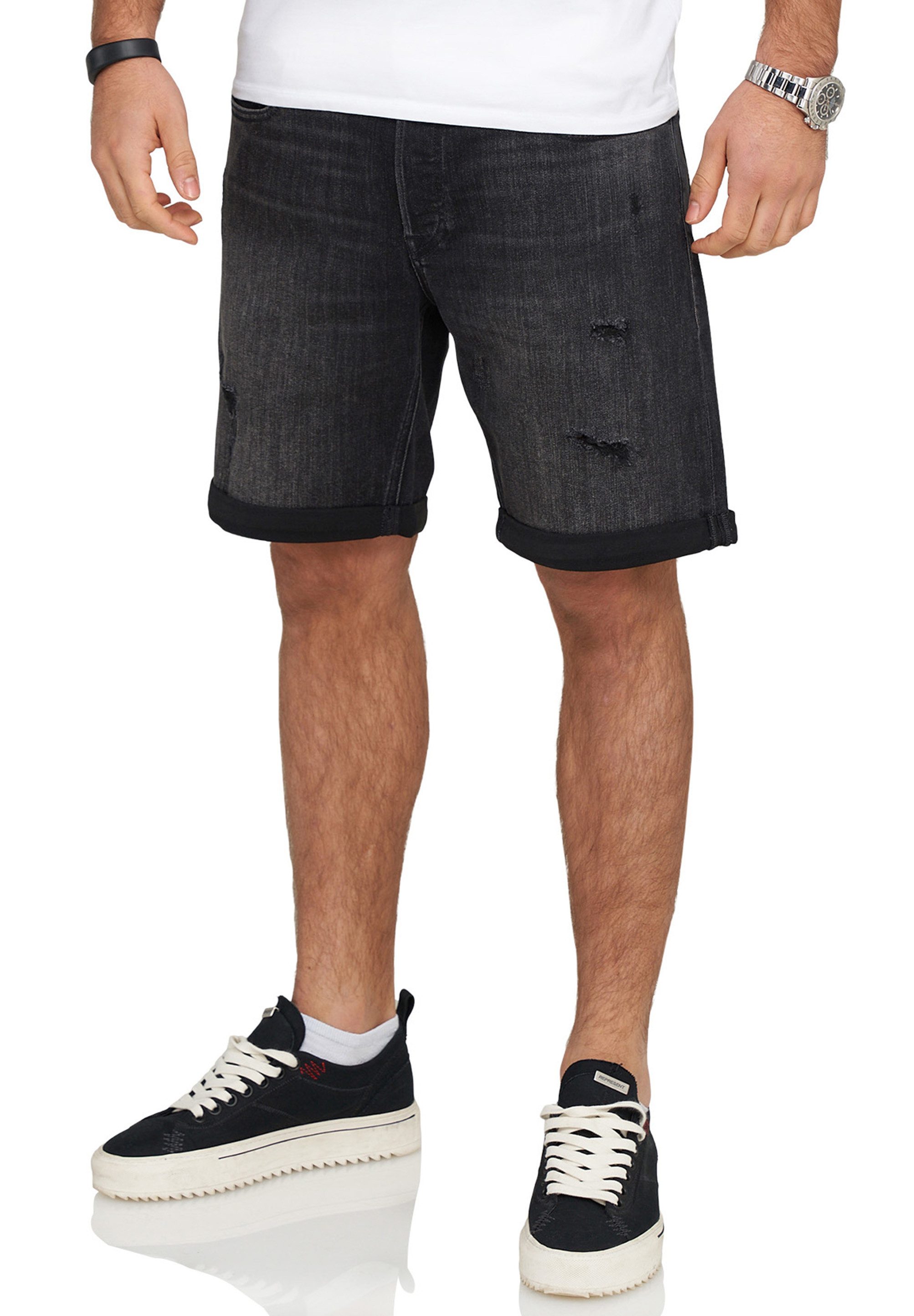 Jack & Jones Jeansshorts JJIRICK JJIINFINITY SHORTS Kurze Jeanshose im 5-Pocket-Stil Casual Denim Pants mit Waschung