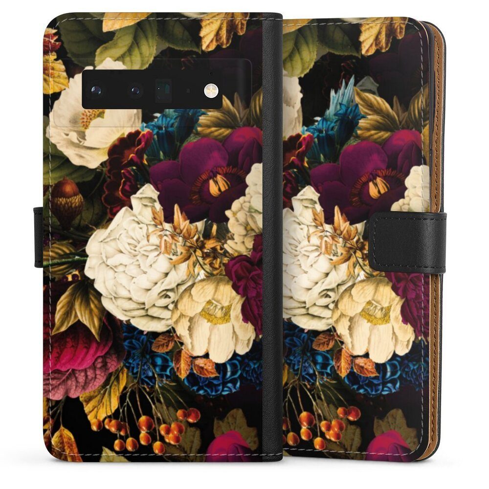 Handyhülle Vintage Blumen Muster Dark Vintage Flowers