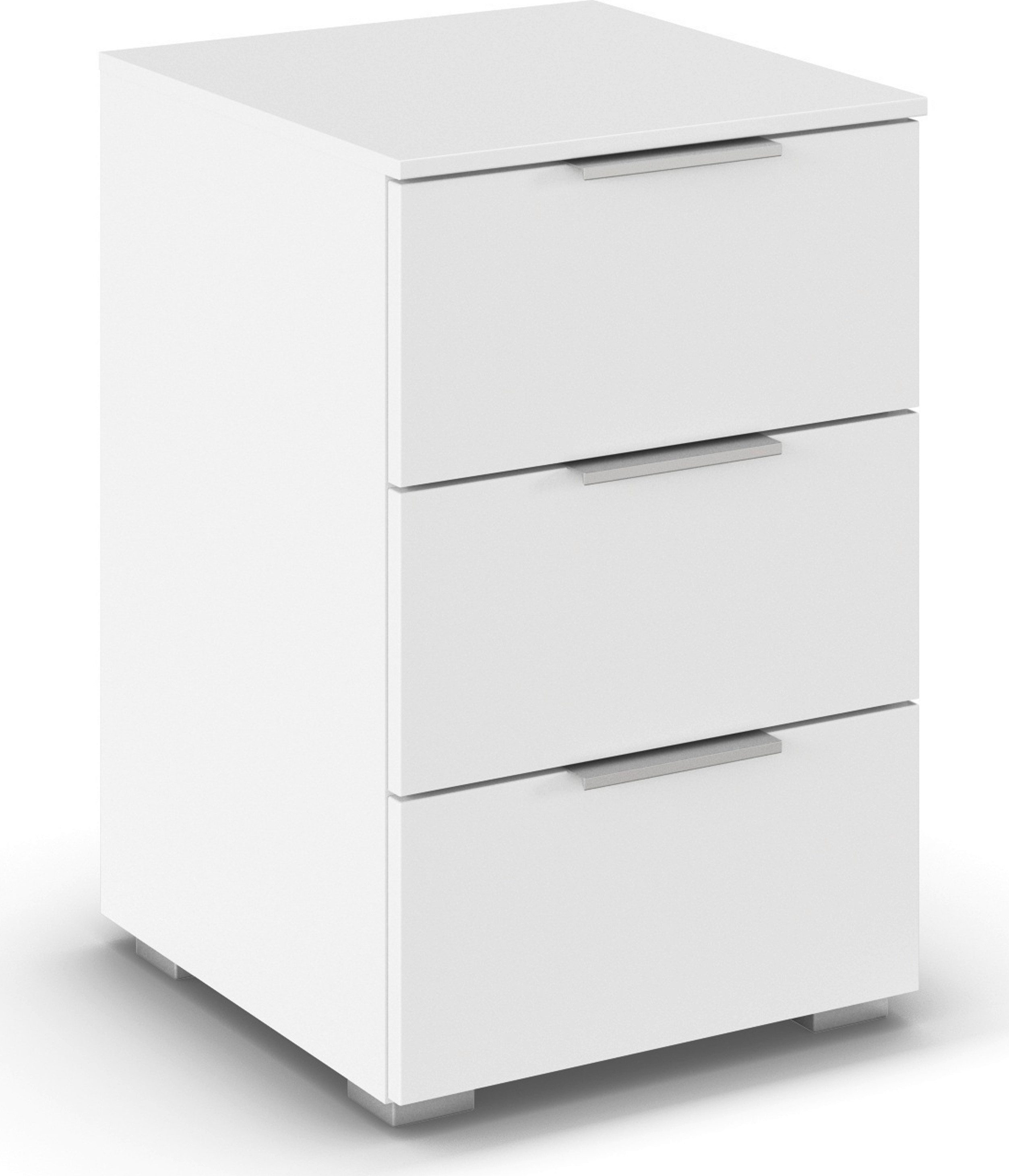 rauch Nachtkommode Nachttisch Nachtkonsole CORTONA mit Dekor-Front (Breite 40 cm inkl. Soft-Close-Funktion), mit 3 geräumigen Schubladen, Kantengriff aus Metall MADE IN GERMANY