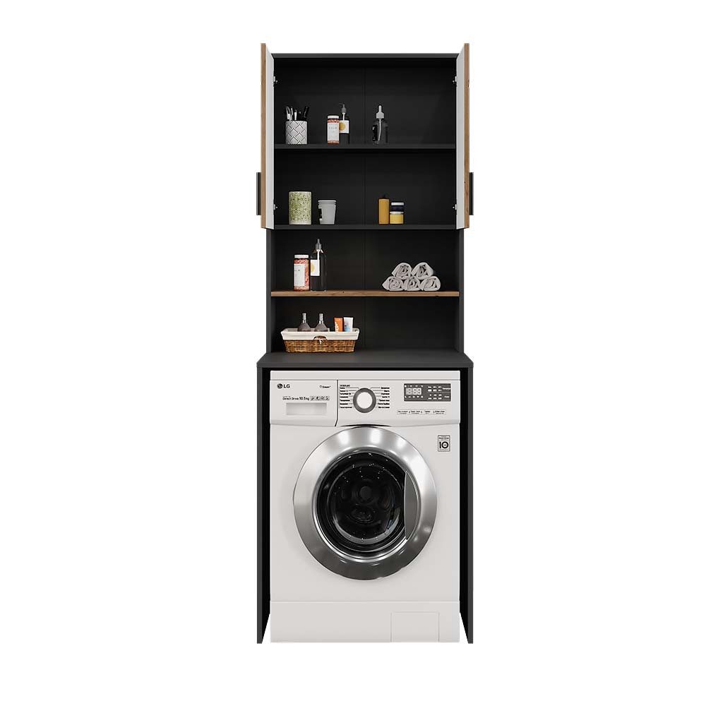 Vicco Waschmaschinenumbauschrank Irma, Anthrazit/Goldkraft Eiche, 68 x 88.5 cm 2 Teile (1-St) – Bild 5 von 5