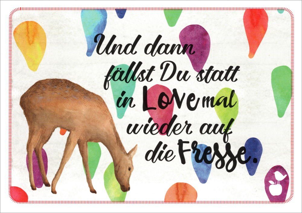 Postkarte "Und dann fällst Du statt in Love mal wieder ..."