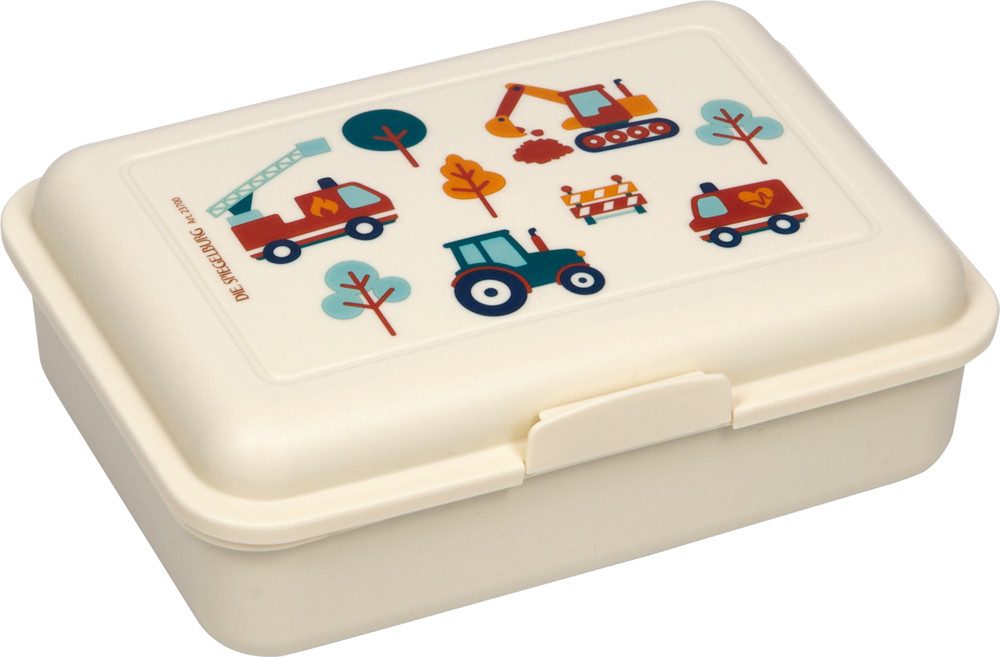 COPPENRATH DIE SPIEGELBURG Lunchbox Kleine Butterbrotdose „Fahrzeuge“ – Brotdose mit Trennwand, Kunststoff, (Set, 2-tlg), mit Trennwand