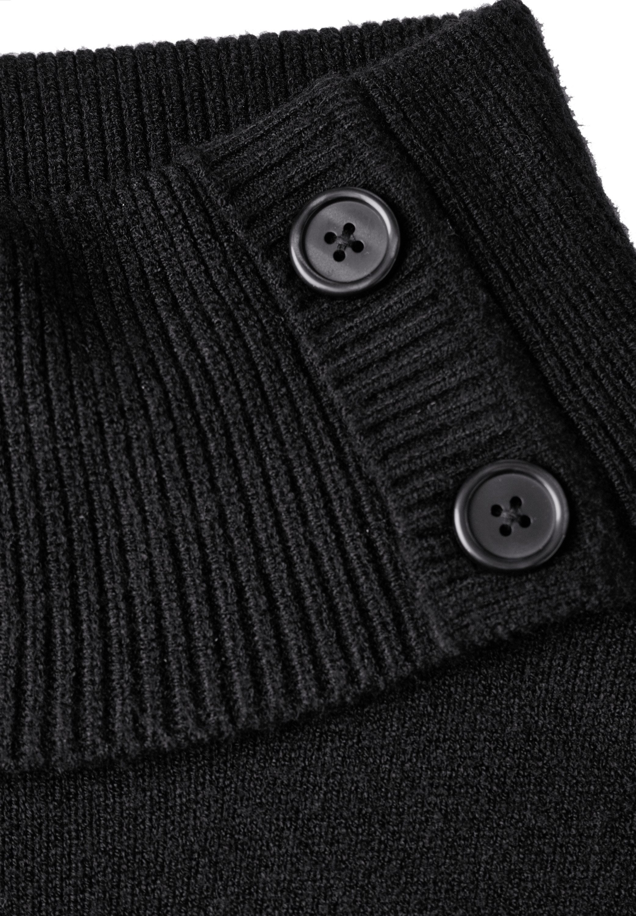 STREET ONE Rollkragenpullover mit Knopf Details